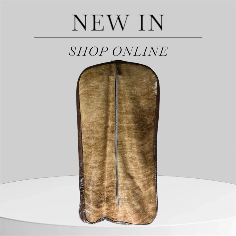 Gorgeous! Rare handmade cowhide garment bag.
